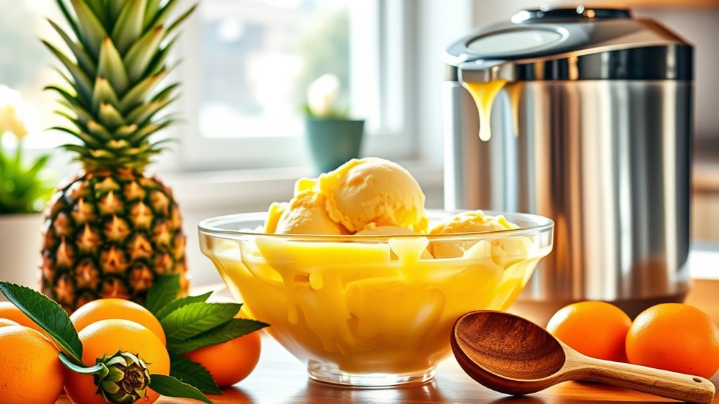 pineapple orange ice cream preparation