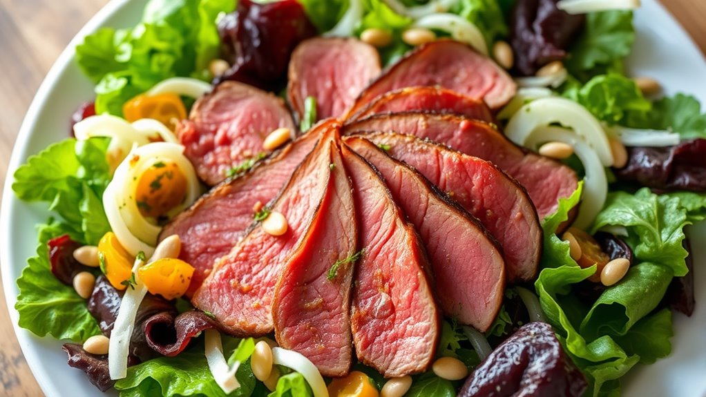 plating brisket salad beautifully