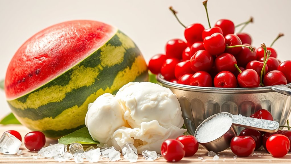 precise ingredients for ice cream