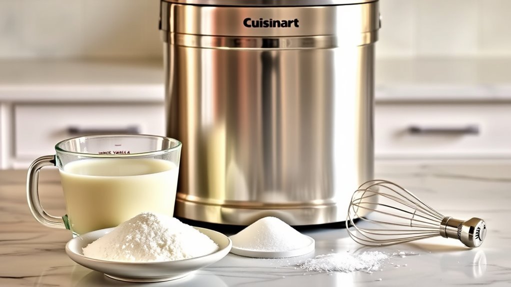 precise ingredients for ice cream