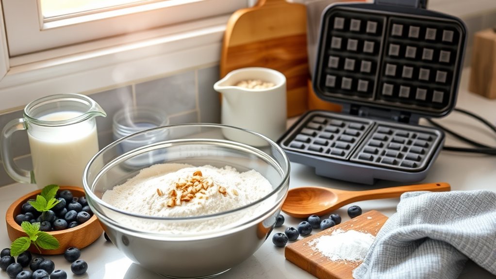 prep for no egg waffles