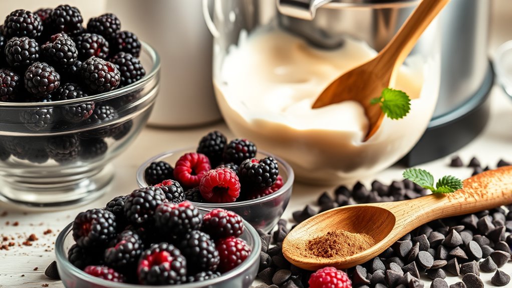 preparation for ice cream