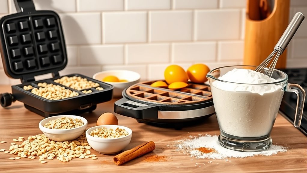 preparation for waffle making