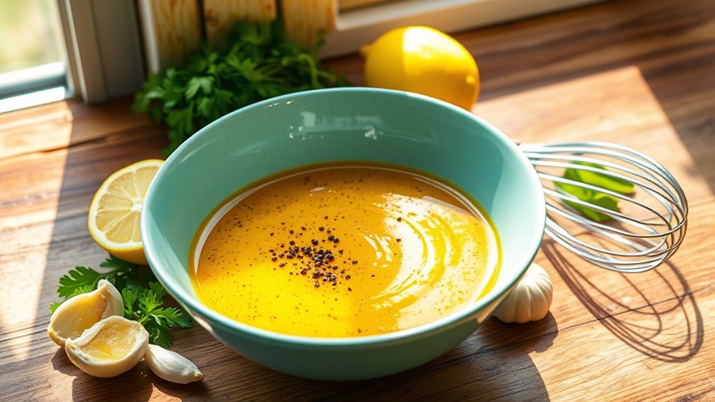 prepare and emulsify dressing