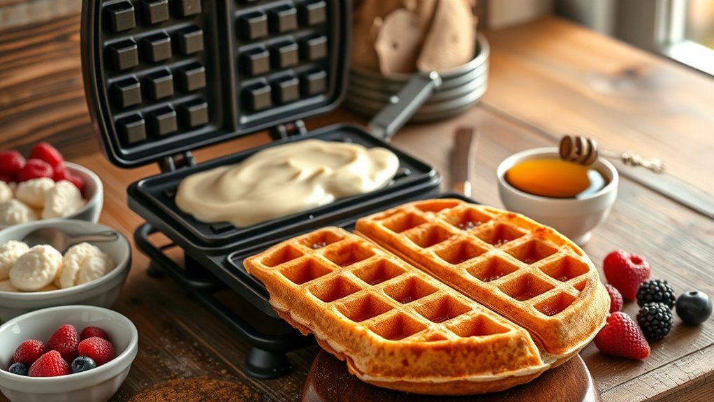 prepare batter and iron