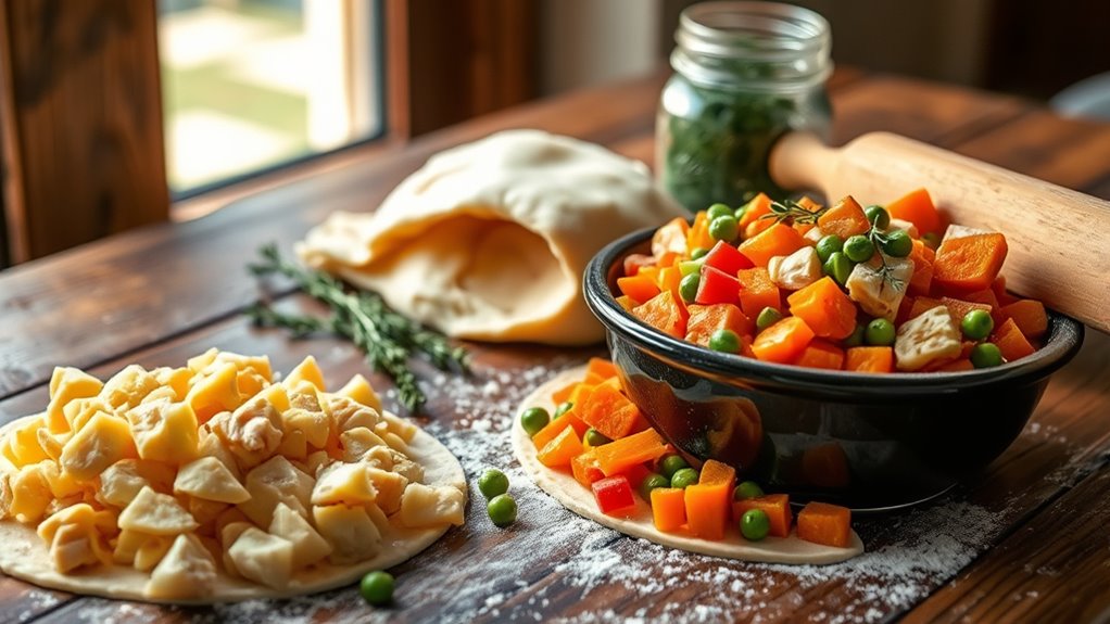 prepare ingredients for pot pie