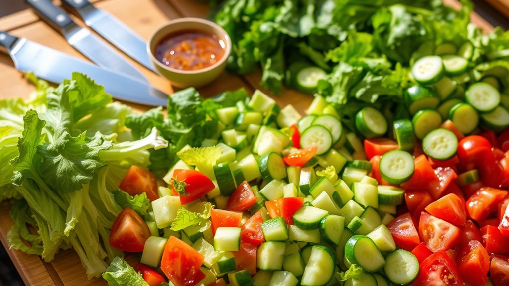prepare ingredients for salad