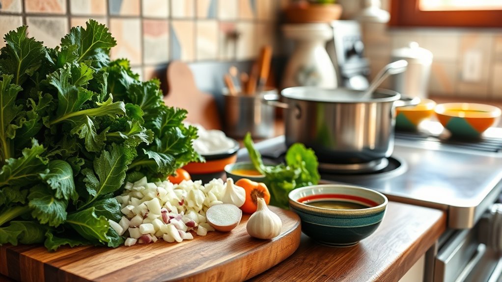 prepare ingredients for soup