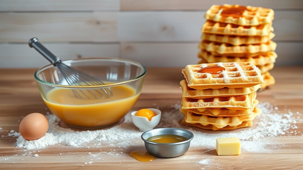 prepare ingredients for waffles