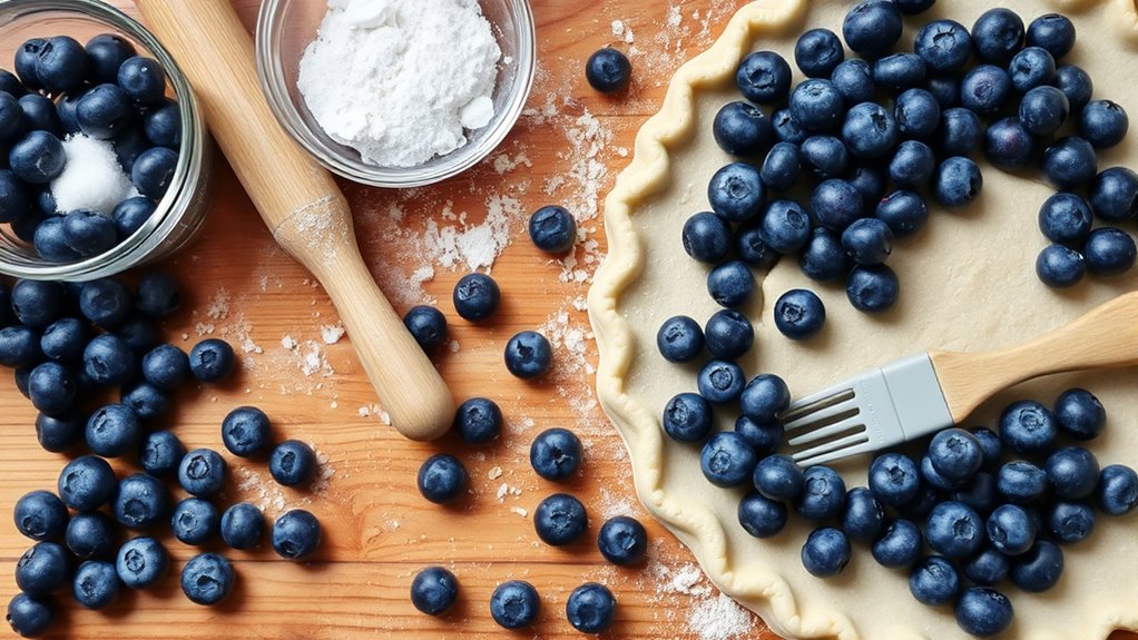 prepare pie crust and berries