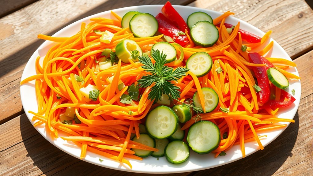 prepare vegetables for salad