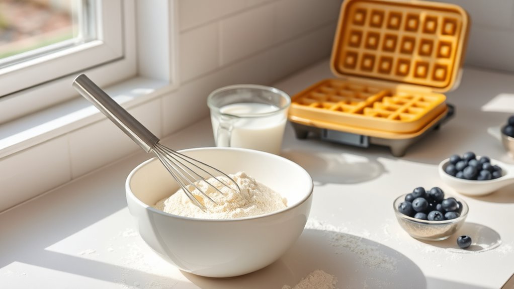 prepare waffle iron properly