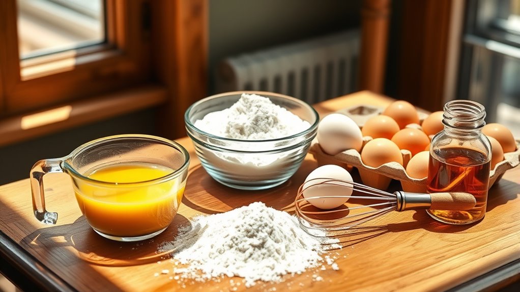 prepare waffle mix carefully