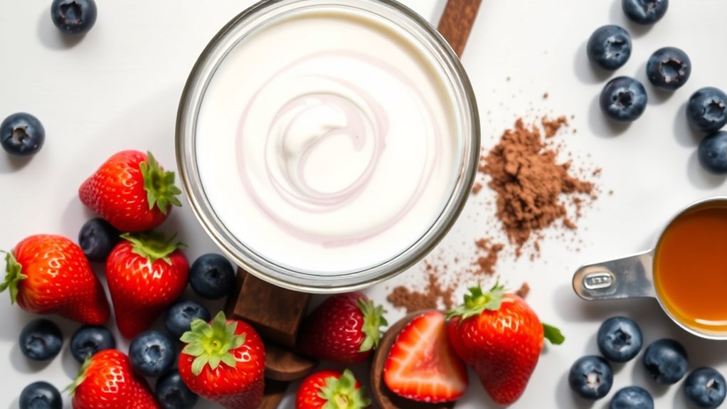 raw ice cream ingredients measured