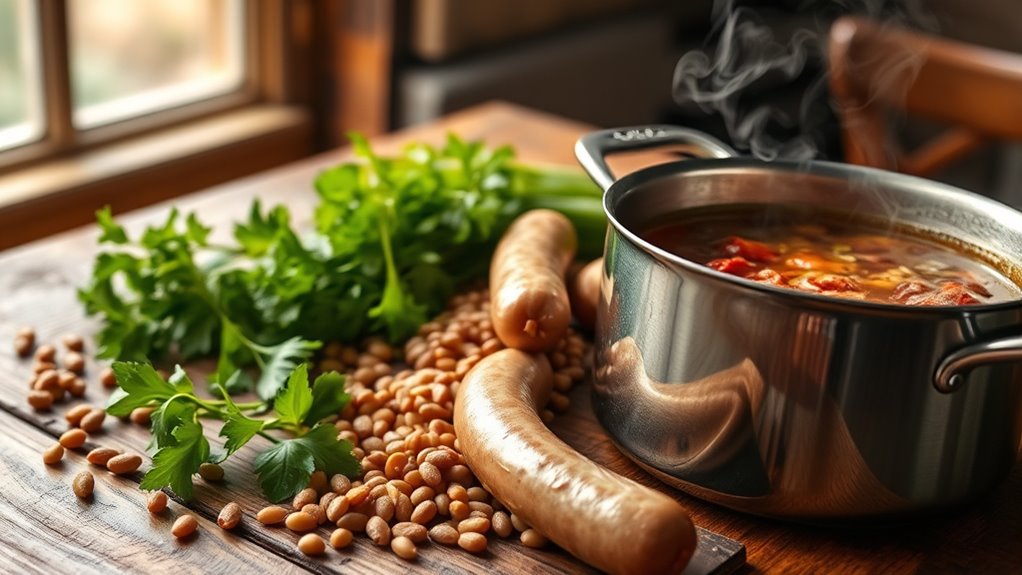 sausage and lentil preparation