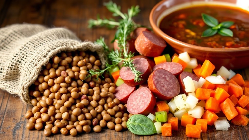 sausage and lentil soup ingredients