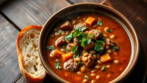 sausage and lentil soup