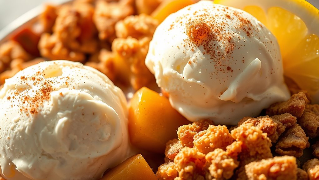 saut ed apples with ice cream