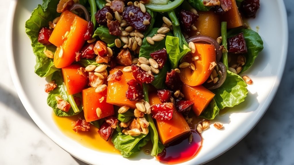 saut vegetables with bacon