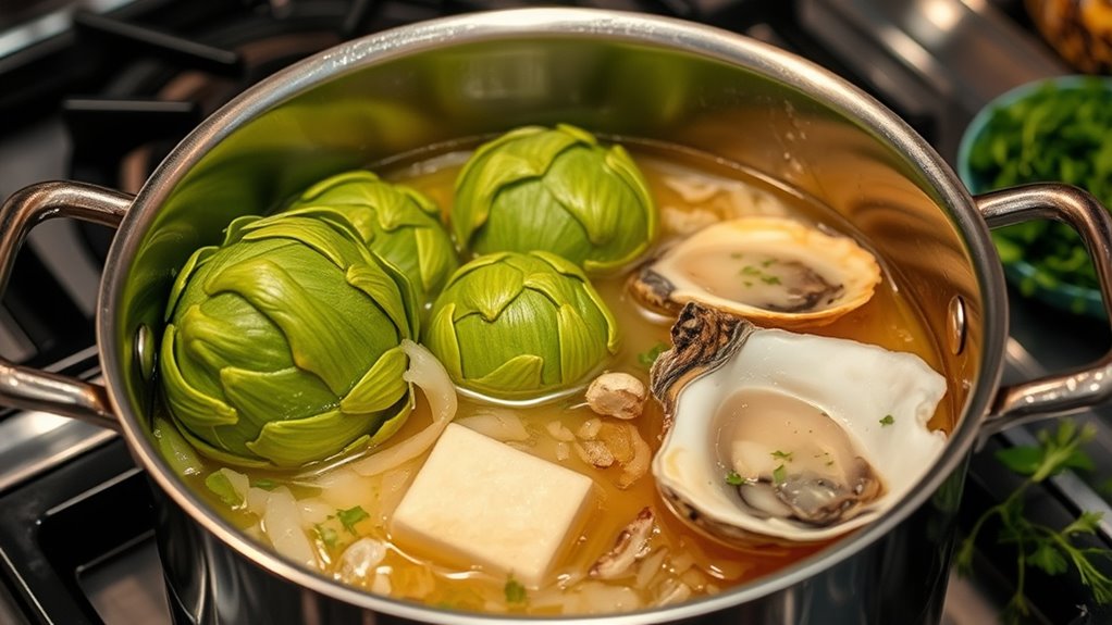 savor rich seafood broth