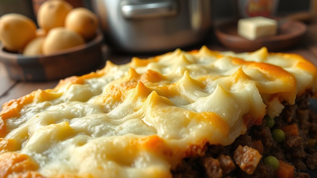 savory meat and mashed potatoes