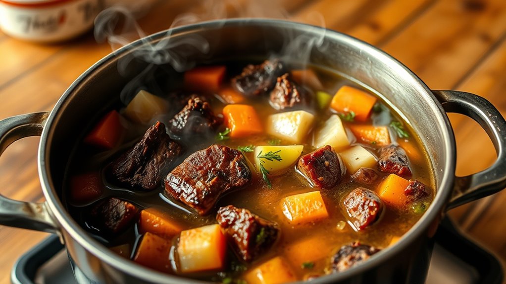 savory rustic venison soup