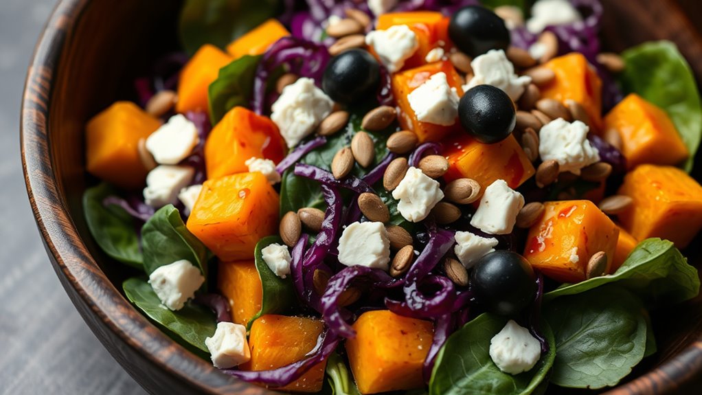 seasonal halloween salad ingredients