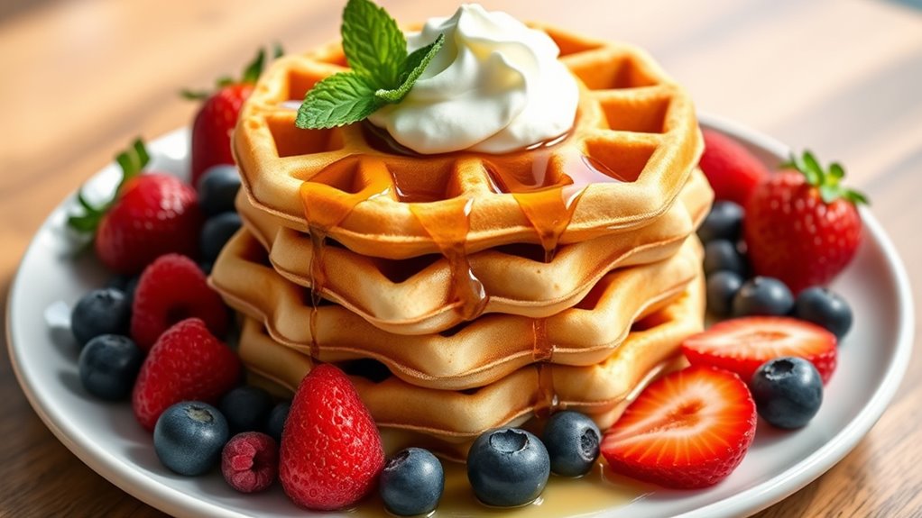 serve almond waffles creatively