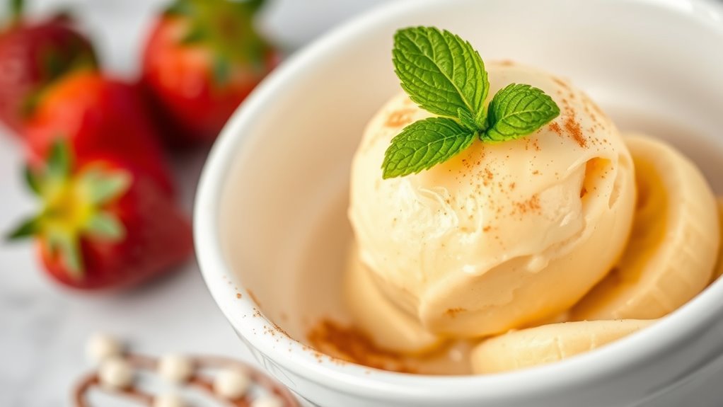 serve banana ice cream elegantly