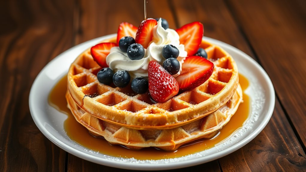 serve belgian waffles beautifully