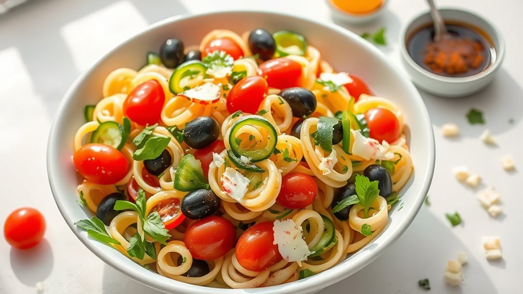 serve fresh vibrant pasta salad