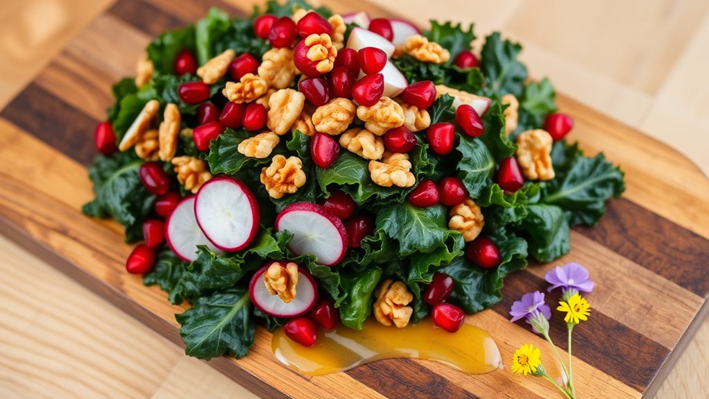 serve kale salad beautifully