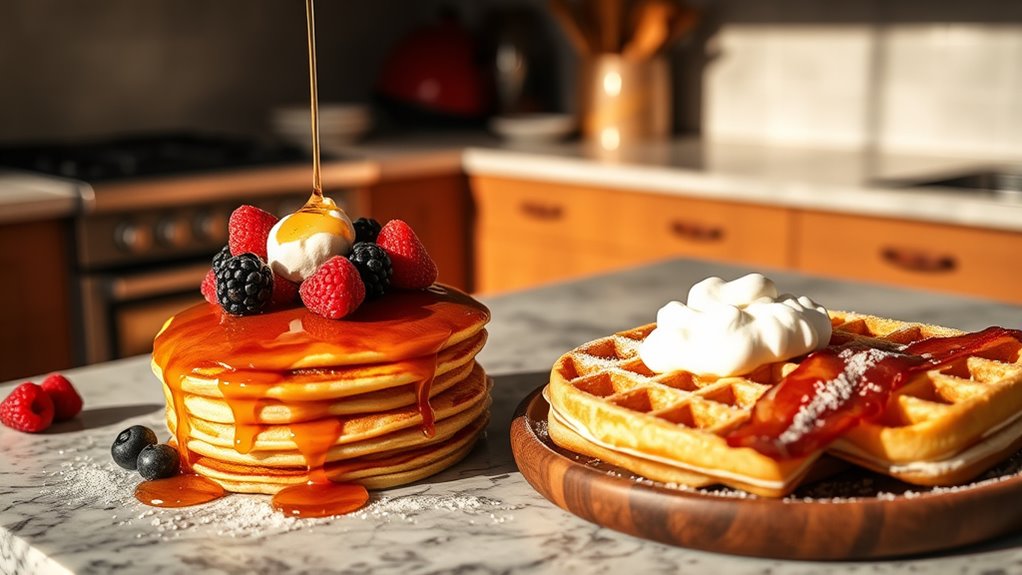 serve pancakes with toppings
