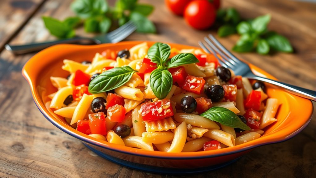 serve pasta salad thoughtfully