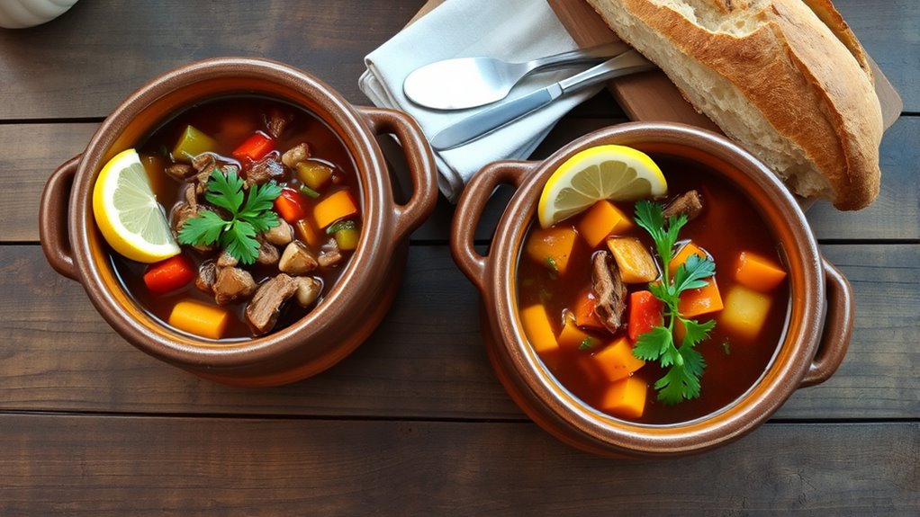 serve soup with garnishes