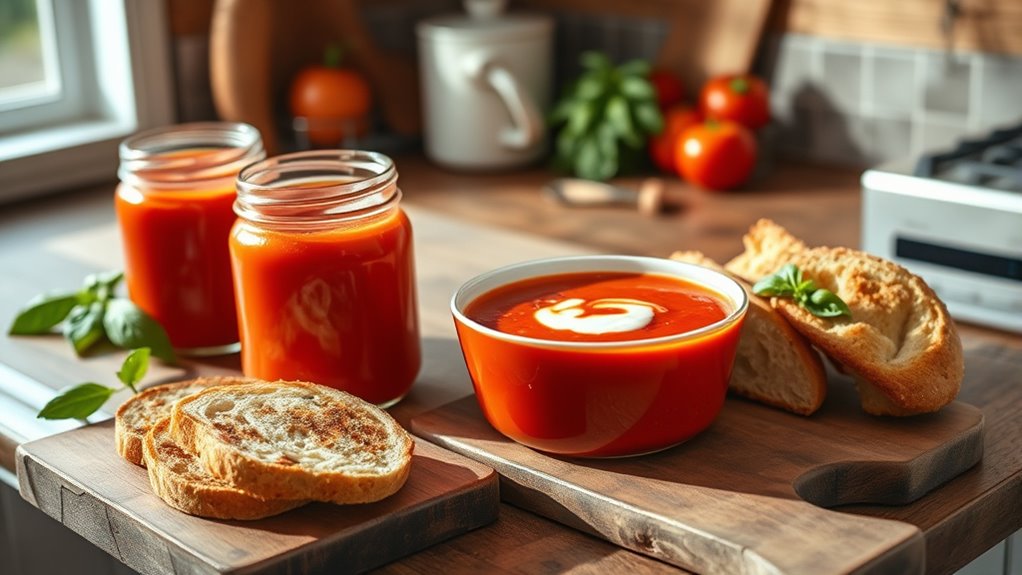 serve soup with garnishes