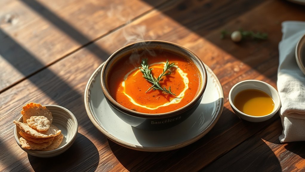 serve soup with garnishes