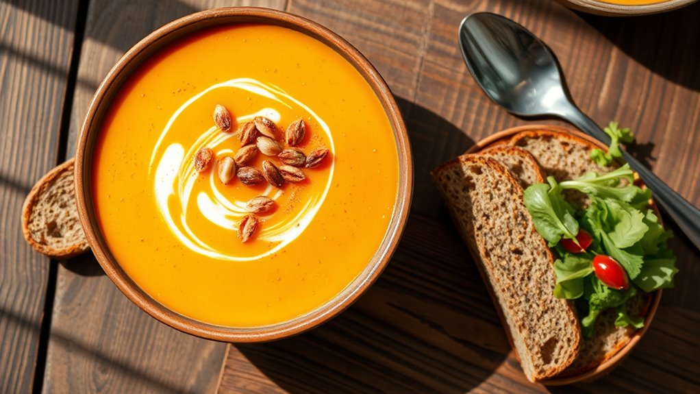 serve soup with garnishes