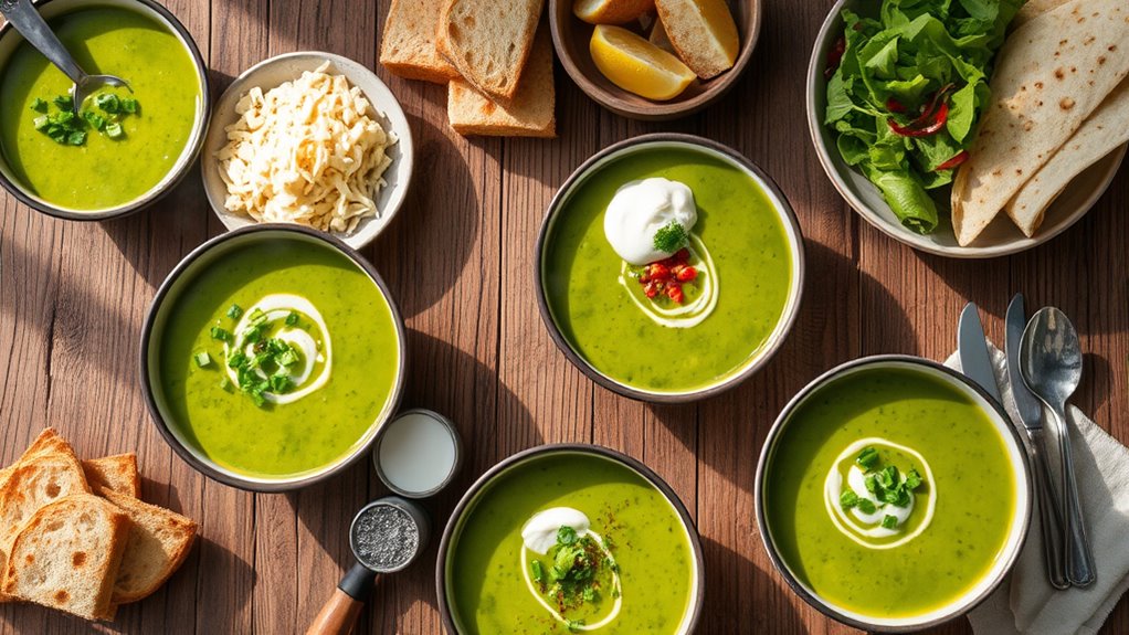 serve soup with toppings