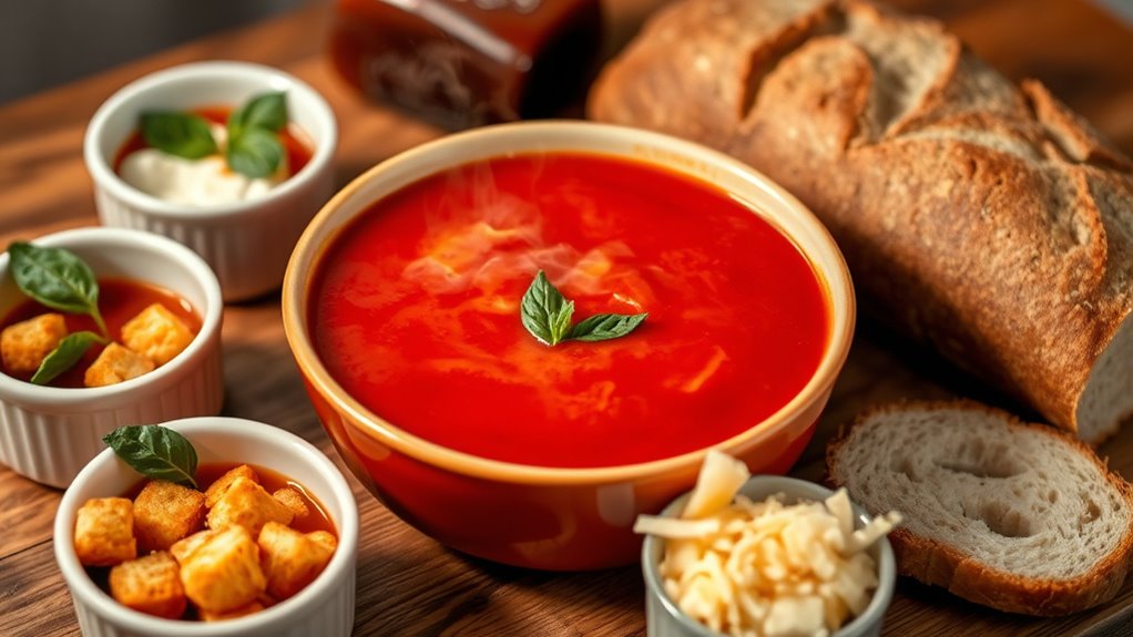 serve soup with toppings
