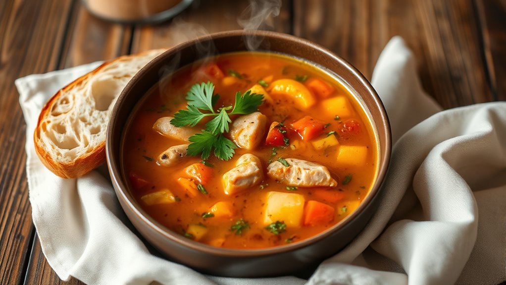 serve soup with warmth