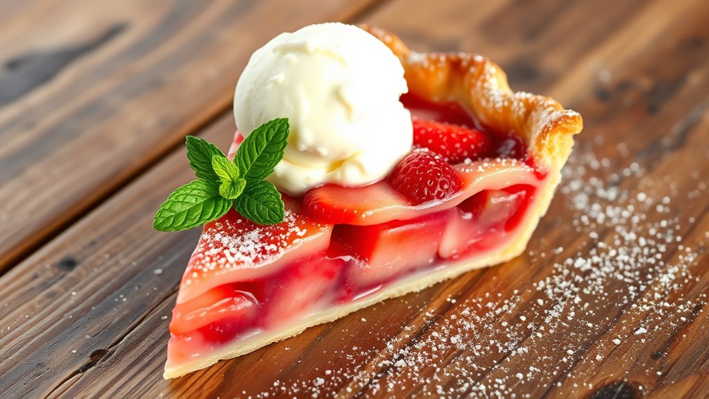 serve strawberry rhubarb pie elegantly
