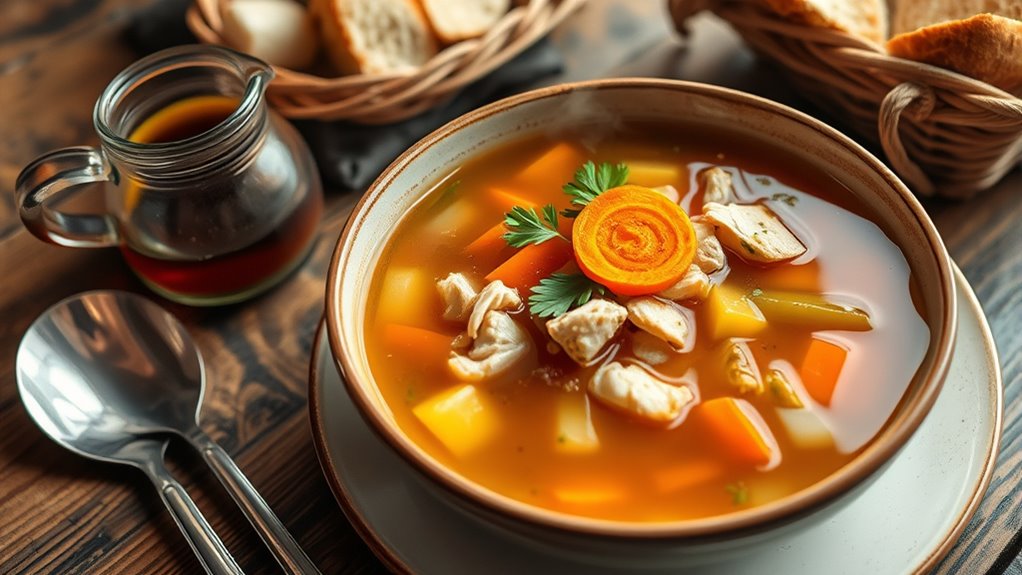 serve turkey soup beautifully