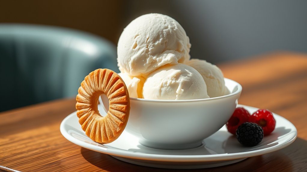 serve vanilla ice cream elegantly