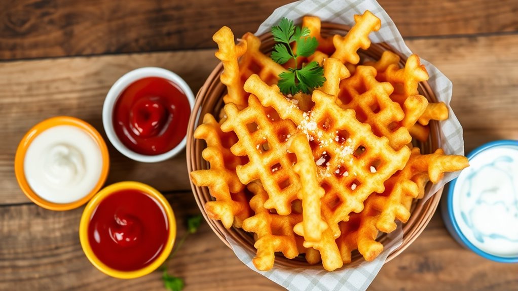 serve waffle fries creatively