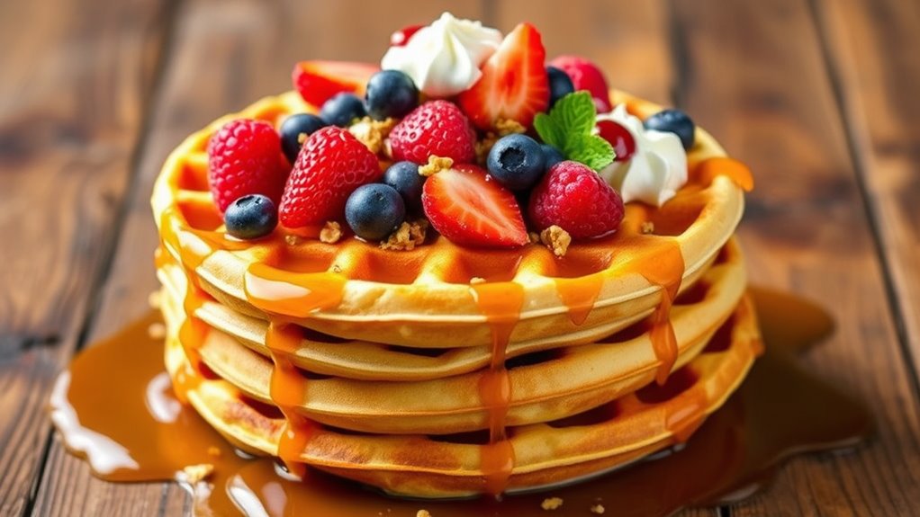 serve waffles creatively and deliciously