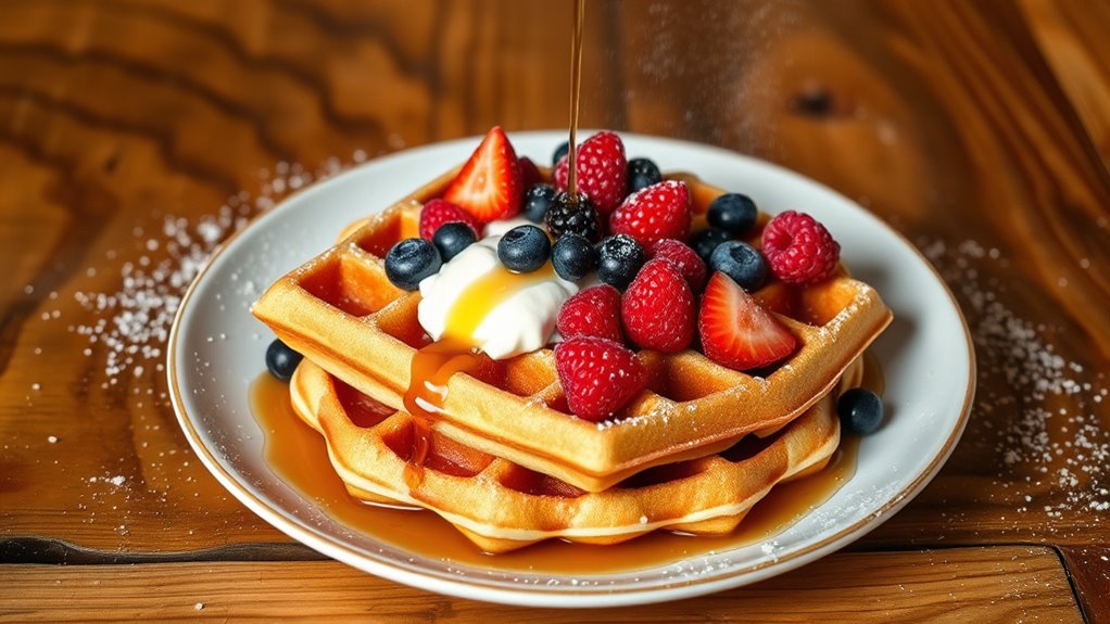 serve waffles immediately artfully
