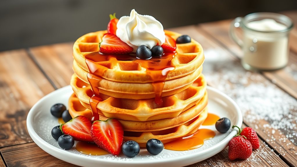 serve waffles with creativity