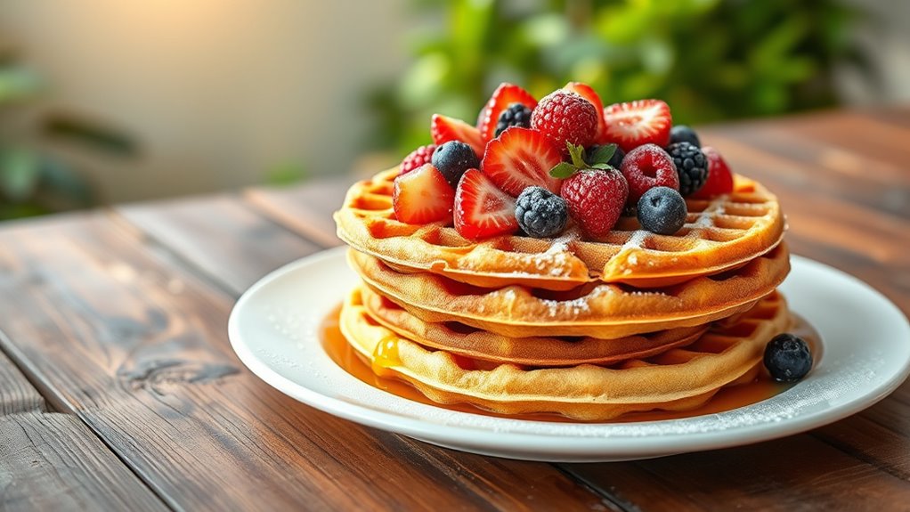 serve waffles with creativity