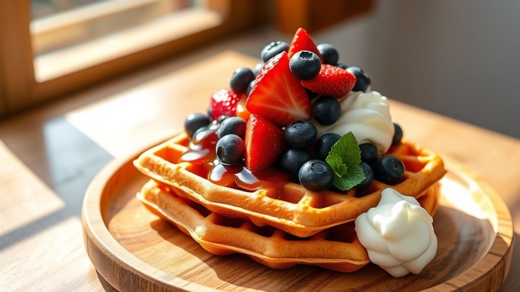 serve waffles with creativity